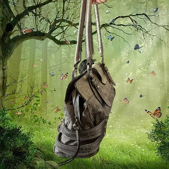 Y2K 90s Vintage Guess Leather Bag - Picture 3 of 9